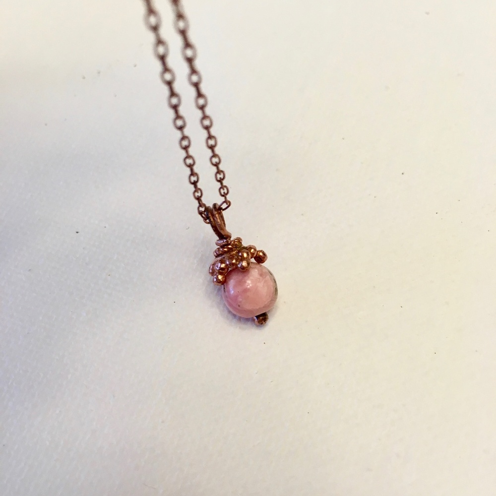 Handmade Rhodochrosite Necklace!